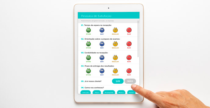 SysRating Pesquisas de Satisfação no tablet